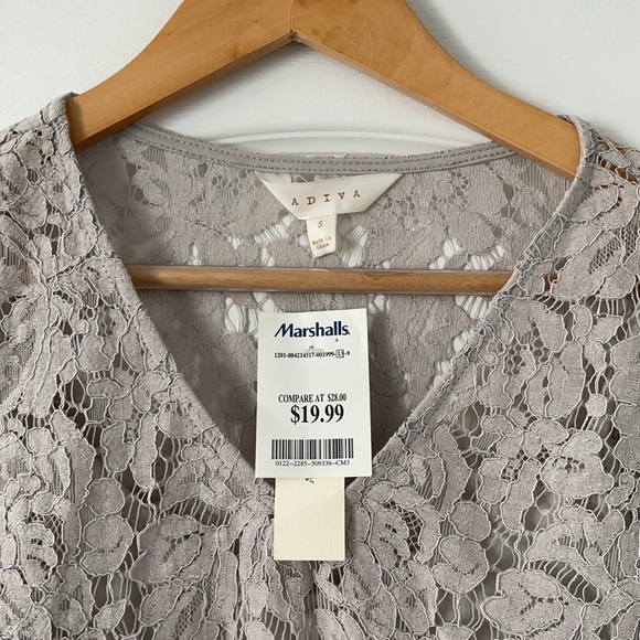 Adiva Gray Flare Sleeve Top - Picture 5 of 6